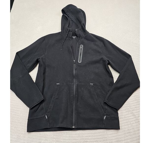 Old Navy Active Sweatshirt Mens Large Black Hooded Full Zip - Picture 1 of 7